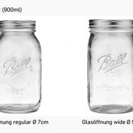 Übersichtsgrafik Mason Jar Quart Jar
