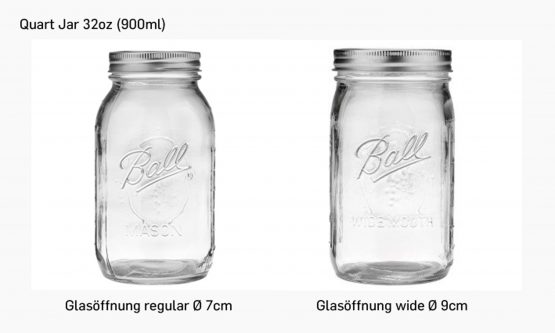 Übersichtsgrafik Mason Jar Quart Jar